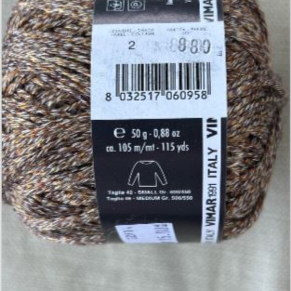(5) Filatura Di Crosa Portofino Multi Brown/Gold Yarn NWT Cotton Viscose Italy - Picture 6 of 7